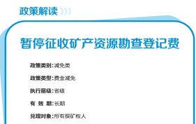 暂停征收矿产资源勘察登记费政策解读